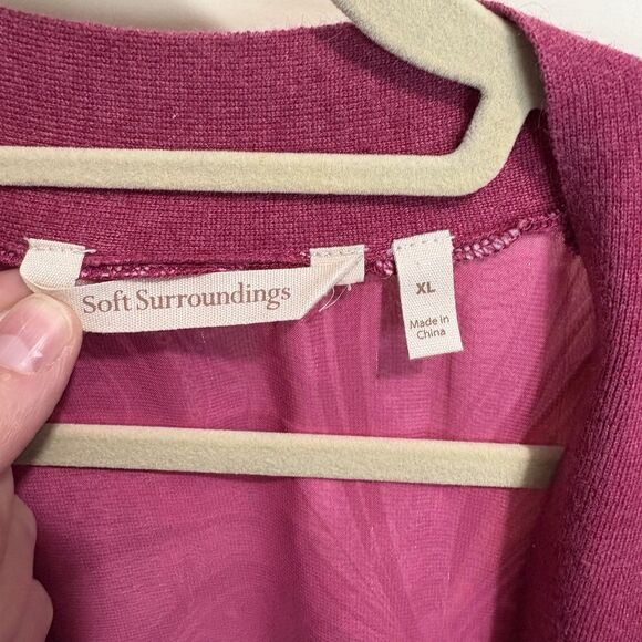 Soft Surroundings Pattern Paisley Back Open Cardigan Sweater in Pink Size XL - Picture 3 of 10